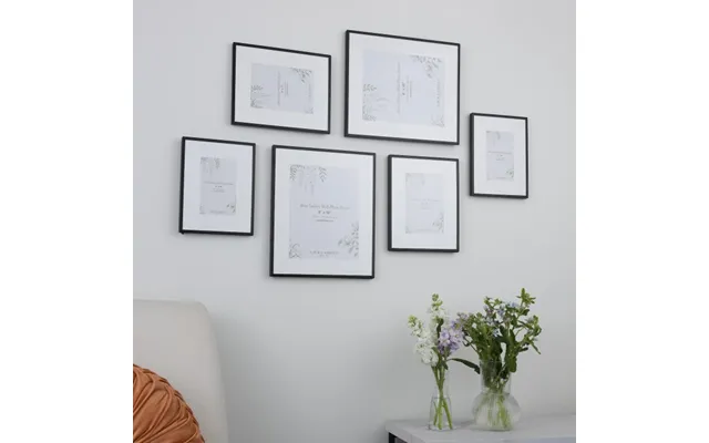 Laura Ashley Alisa Gallery Wall Photo Frames In Matt Black Set Of 6