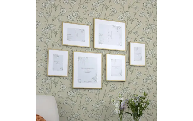 Laura Ashley Alisa Gallery Wall Photo Frames In Matt Gold Set Of 6