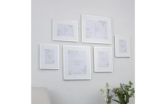 Laura Ashley Alisa Gallery Wall Photo Frames In Polished Silver Set Of 6