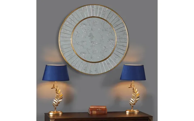 Laura Ashley Clemence Medium Round Mirror With Gold Leaf Detail Edging