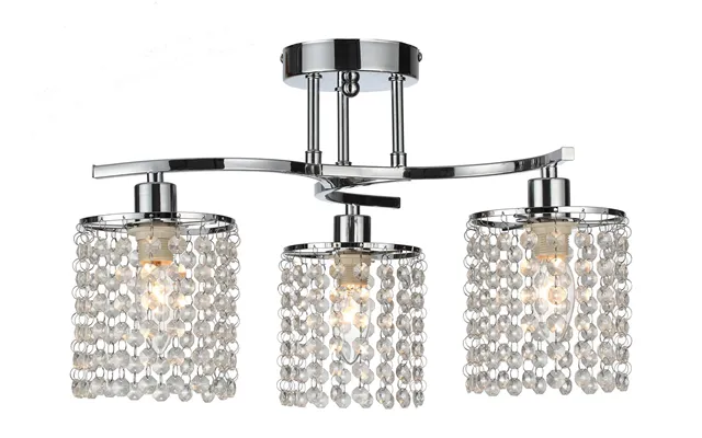 Modern 3 Way Chandelier Ceiling Light With Crystal Droplets