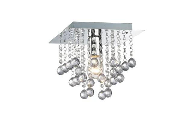 Palazzo 1 Light Square Acrylic Flush Ceiling Chandelier In Polished Chrome
