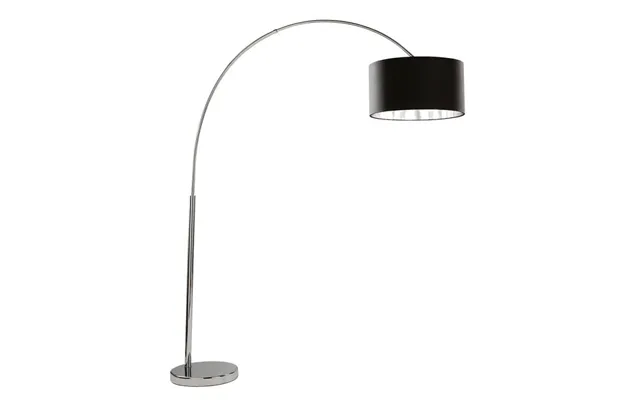 Searchlight 1013cc Arcs Chrome Floor Lamp With Black Fabric Shade