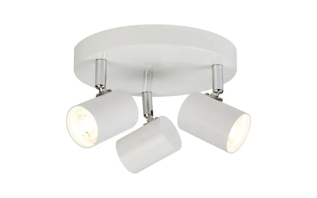 Searchlight 3173wh Rollo 3 Light Led Ceiling Spotlight In White And Chrome