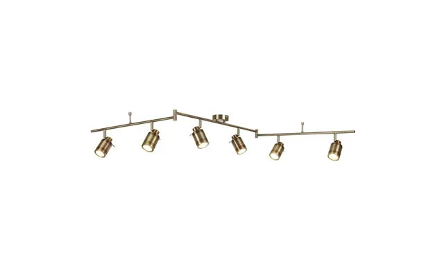 Searchlight 6606ab Samson Six Light Ceiling Bar Spotlight In Antique Brass