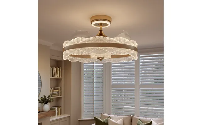 Acrylic Adjustable Colour Temperature Fan Light With Remote & Timer Control