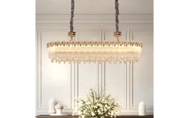 Arvia-contemporary Oval & Round Crystal Pendant Ceiling Light Dimmable Fixture