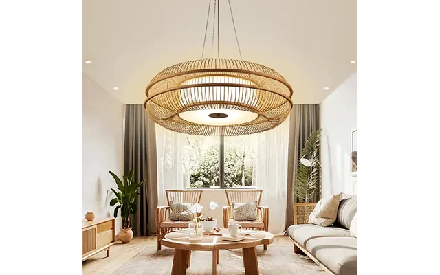 Eco-friendly Bamboo Ceiling Led Light For Living Room Dining Spaces
