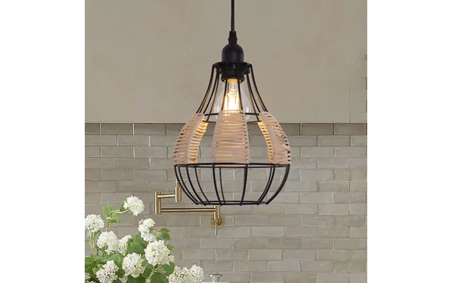 Glyph-basketweave Rattan Pendant Light For Cozy Earthy Elegance