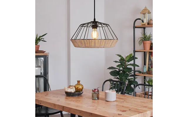 Glyph-geometric Rattan Pendant Light For A Touch Of Natural Modernity