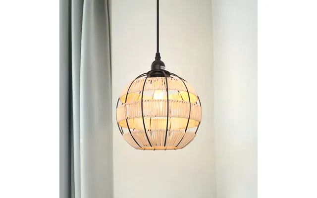 Glyph-woven Sphere Pendant Light For Cozy Natural Elegance