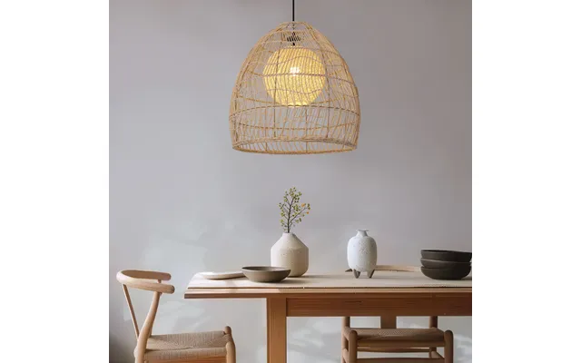 Handcrafted Rattan Pendant Light Rustic Ceiling Hanging Lamp For Living Room - Dining Room & Kitchen