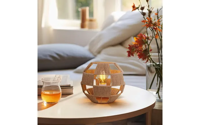 Handwoven Jute Globe Table Lamp - Eco-friendly Spherical Bedside Desk Lighting