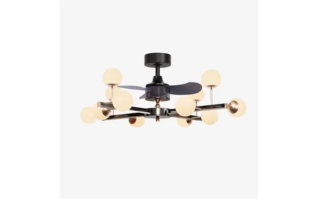 Modern Black & Gold Sphere Finish 3-blade Ceiling Fan Light With Remote