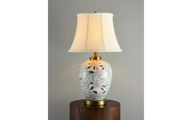 Pink Lotus Ceramic Table Lamp