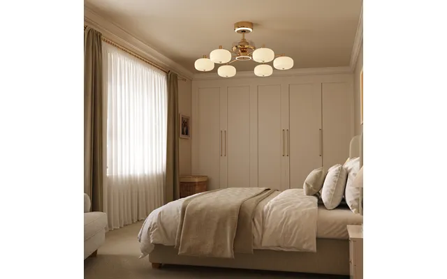 Quiet Copper Acrylic Ceiling Fan Light With 6-speed Control And Remote Timer