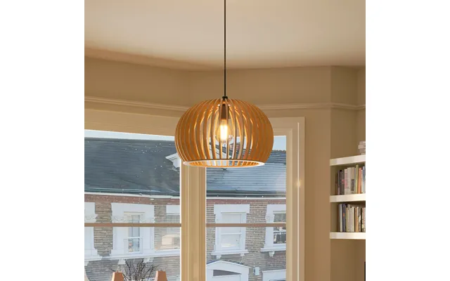 Shadome-wooden Pendant Light Modern Rustic Hanging Lamp For Living Room Kitchen