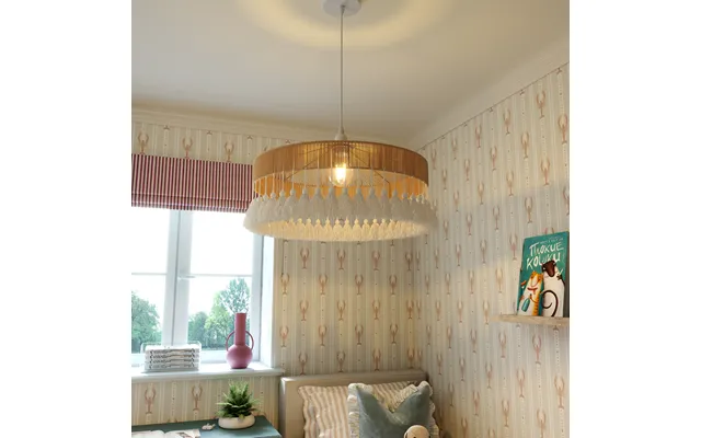Tassel Breeze Woven Pendant Light Handcrafted Paper Rope Boho Ceiling Lamp