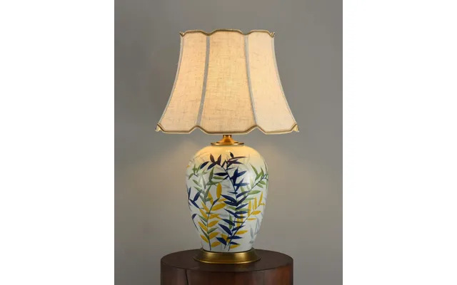 Three Colour Leaf Ceramic Table Lamp