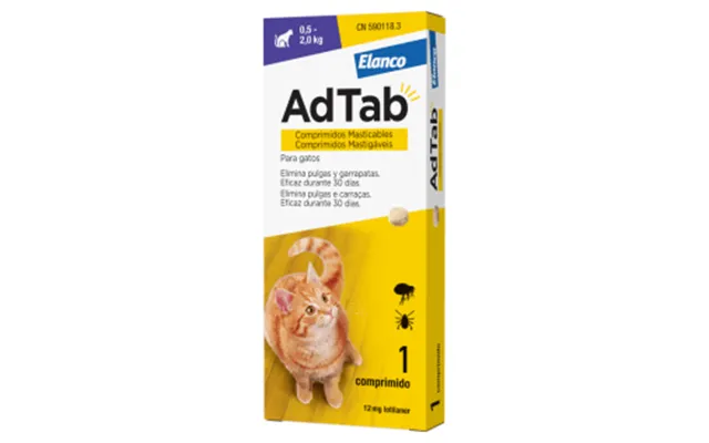 Adtab 12 Mg 1 Chewable Tablet For Cats 0.5-2.0 Kg