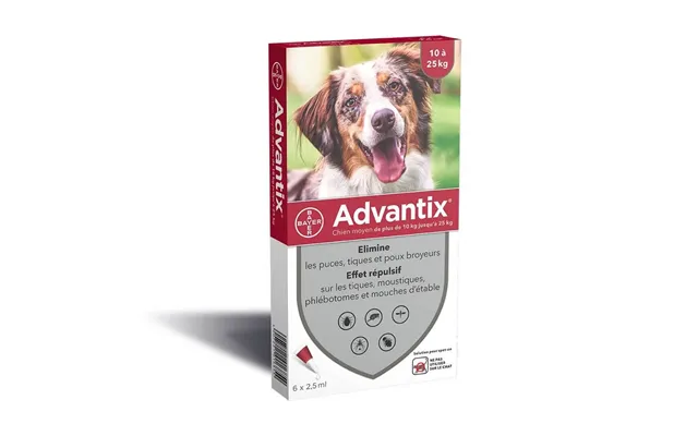 Advantix Pipettes For Dogs Medium Size 10 To 25 Kg X6 25kg