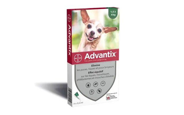 Advantix Pipettes For Small Dogs 1.5 To 4kg X 4