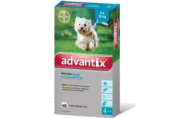 Advantix -on For Dogs From 4 To 10 Kg 4 Pipettes 4x1 Ml