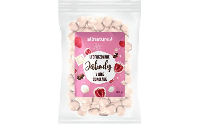 Allnature Freeze-dried Strawberries In White Chocolate 100 G