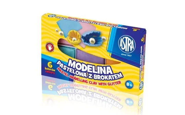 Astra Pastel Modelling Clay With Glitter - 6 Colors