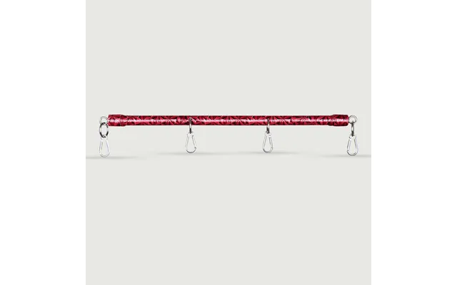 Bar With Embossed Leather Texture & Metal Rings - Red