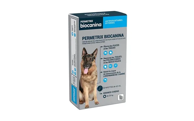Biocanine External Antiparasitic Targeted Solution For Large Dogs Over 25 Kg Permetrix 3 Pipettes