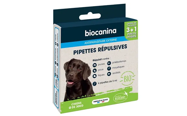 Biocanine Repellent Pipette For Dog Over 30 Kg 3 Pipettes 1 Free