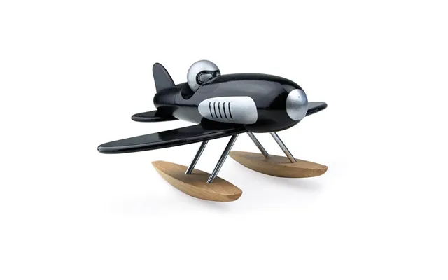 Black Lacquered Wooden Seaplane - Made In France