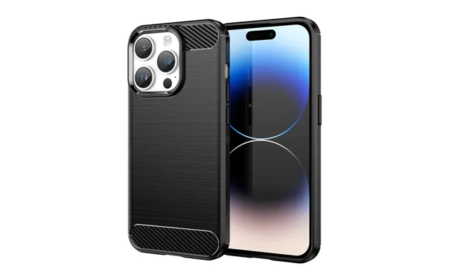 Carbon Case Iphone 14 Pro Max Flexible Gel Back Case Black