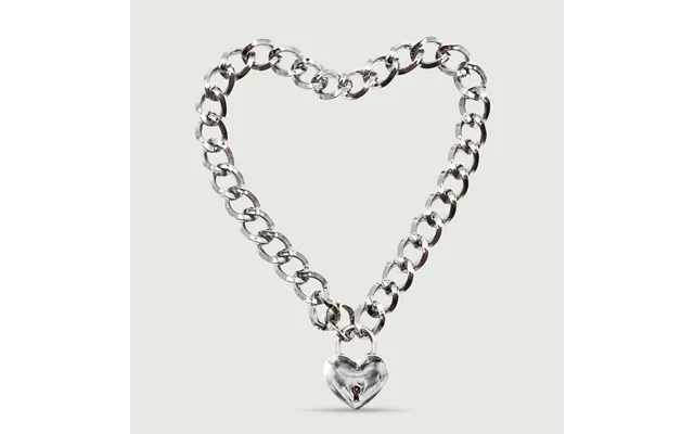 Chain With Heart-shaped Lock & Key - Silver