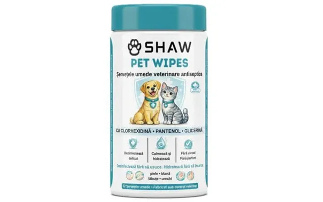 Chlorhexidine Antiseptic Wet Wipes For Dogs And Cats - 72 Pieces