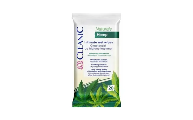Cleanic Naturals Hemp Wipes For Intimate Hygiene - 20pcs