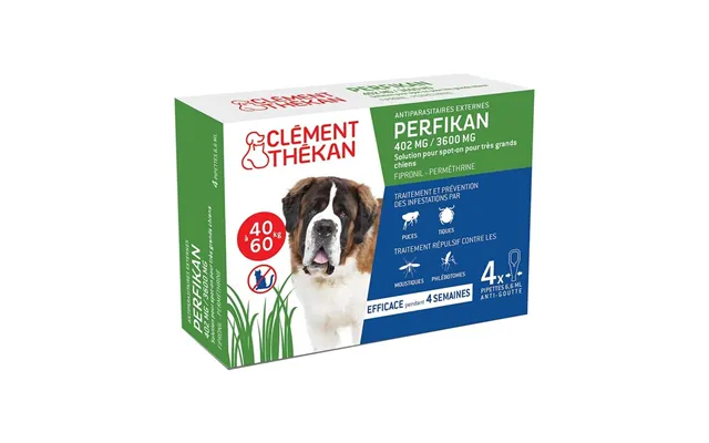 Clement-thekan Flea And Tick Control Dog 40-60 Kg 4 Pipettes 60kg