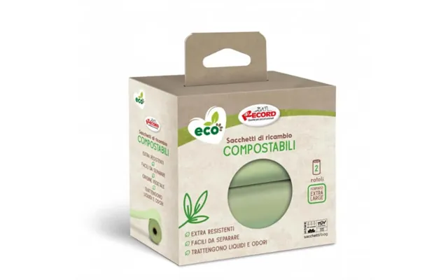 Compostable Hygienic Bags For Dogs - Set 2 Rolls X 15pcs Record- Green