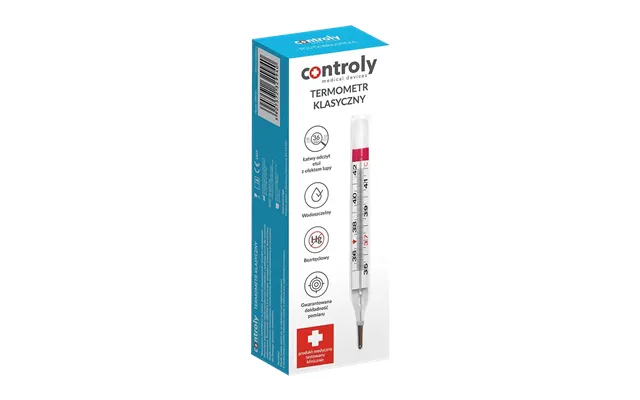 Controly - Classic Mercury-free Thermometer With Magnifying Glass