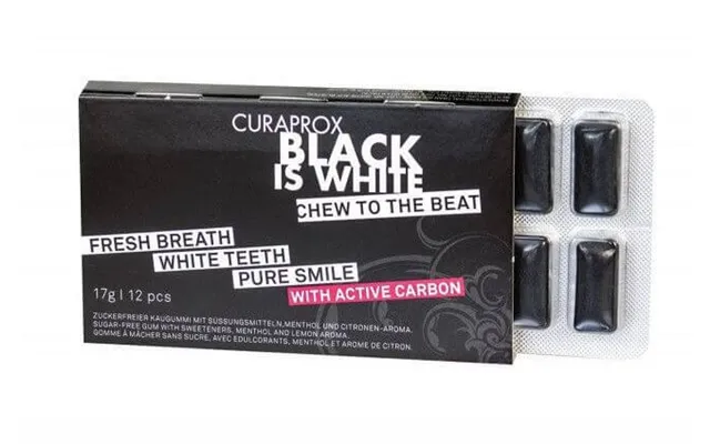Curaprox Black Is White Chewing Gum 12 Pieces product image