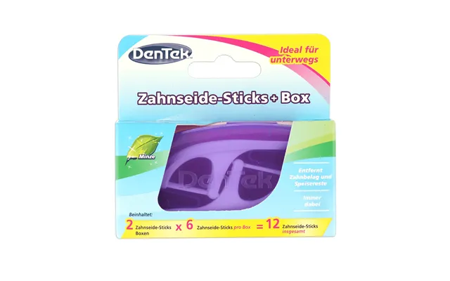 Dentek On-the-go Toothpicks With Dental Floss - 12 Pcs