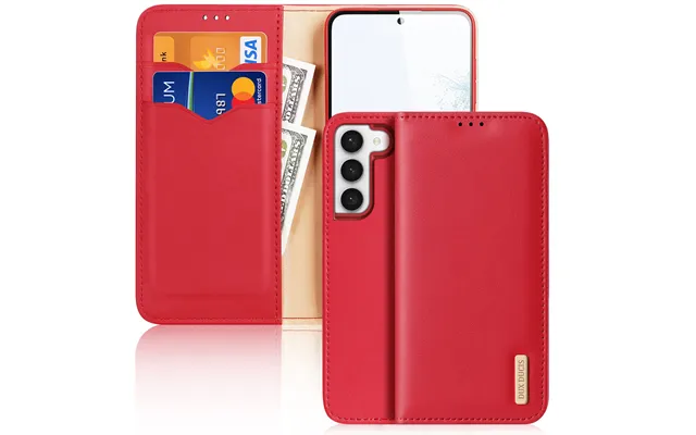 Dux Ducis Hivo Case Samsung Galaxy S23 Case With Flap Wallet Stand Rfid Lock Red
