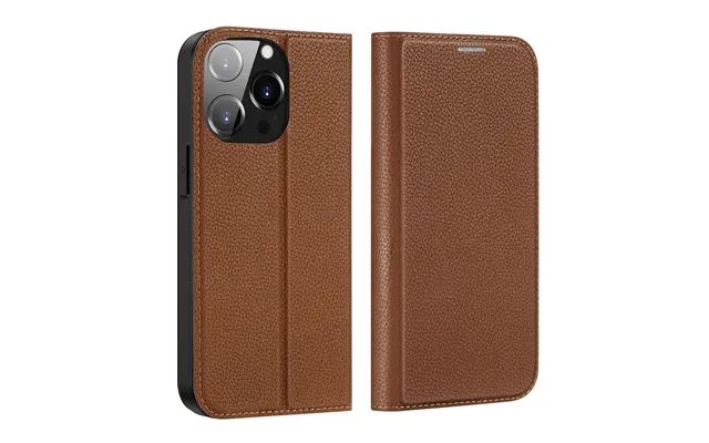 Dux Ducis Skin X2 Case For Iphone 14 Pro Case With Magnetic Flap Brown