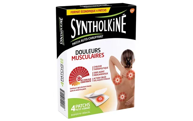 Eg Labo Syntholkiné Syntholkine Self-heating Plasters For Muscle Pain Douleurs Musculaires Small Size 4pcs