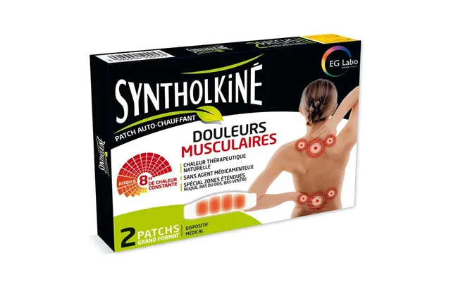 Eg Labo Syntholkiné Syntholkine Thermal Plasters 8 Hours Of Heat Muscle Pain Large Size 2pcs