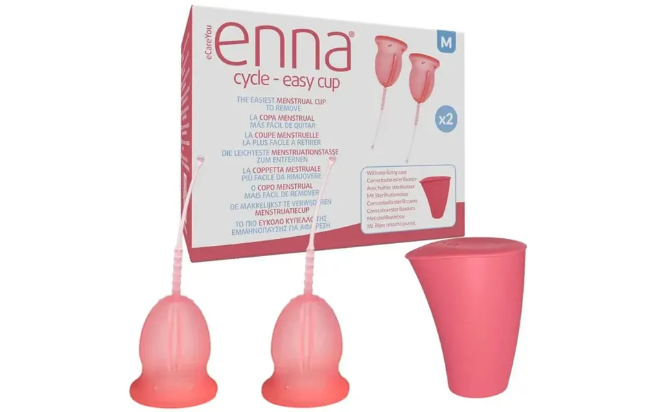 Enna Cycle Easy Menstrual Cup Size M - 2 Cups Sterilization Box