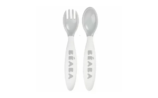 Ergonomic Spoon And Fork Set - Grey