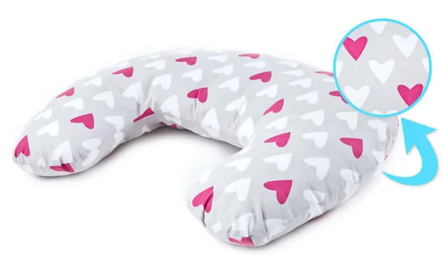 Feeding Pillow - Hearts Pink