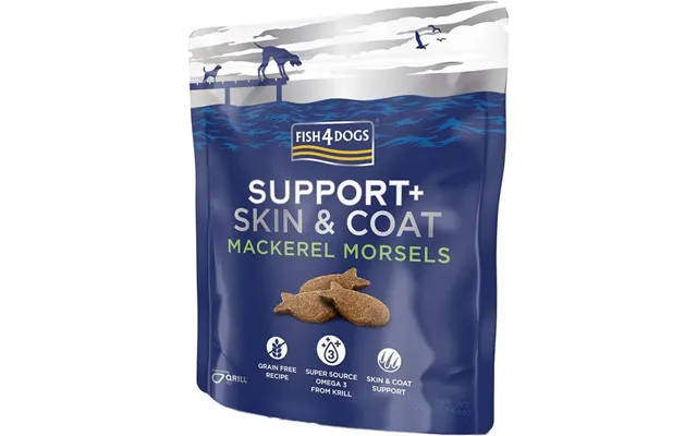 Fish4dogs Dog Treats For Skin And Coat Support With Mackerel Pieces 225 G